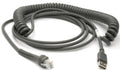 Zebra USB kabelis, 4.5 m, spiralinis, A tipo (CBA-U09-C15ZAR)