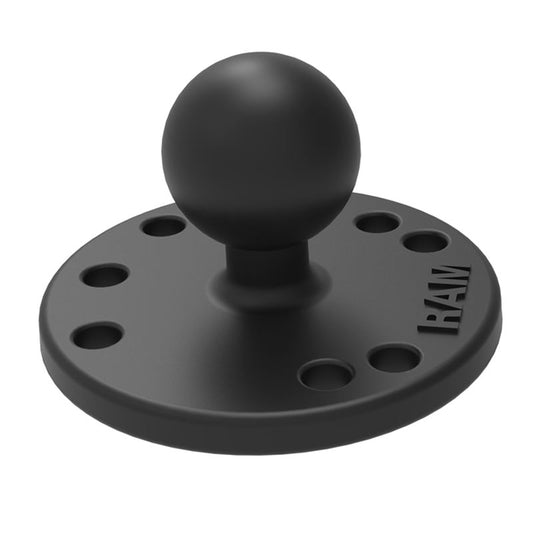 RAM Mounts B-size round plate with ball and AMPS hole pattern (RAM-B-202U) – product photo