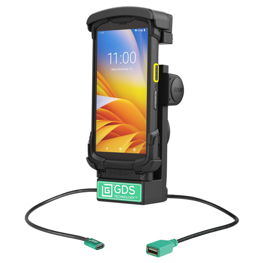 RAM Mounts GDS powered dock with USB-A for Zebra TC73 and TC78 in IntelliSkin – product photo