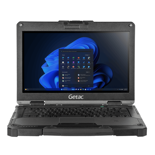 Getac B360 G3 rugged 13.3-inch laptop BV1164B3BDGX (Core Ultra 5, UK keyboard), front view with Full HD touchscreen and backlit keyboard