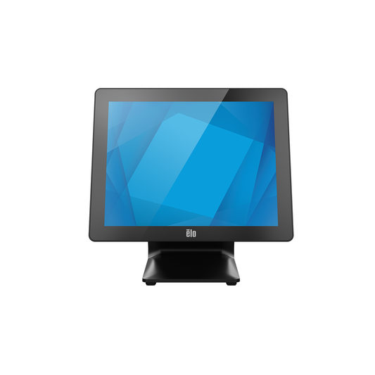 Elo I-Series 3 with Intel 15-inch 4:3 POS touch computer E700385, front view with integrated POS stand
