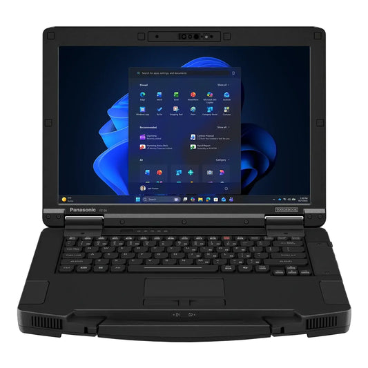Panasonic TOUGHBOOK 56 FZ-56BZ012B4 open front view showing the 14-inch WUXGA touchscreen and backlit keyboard