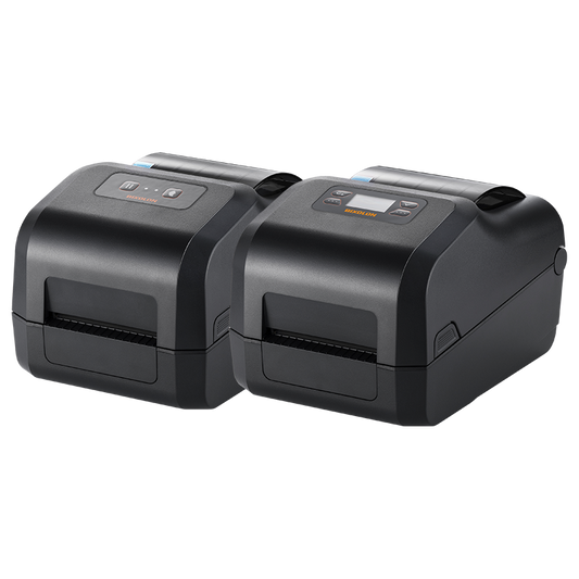 BIXOLON XD5-40IIt 4-inch thermal transfer desktop label printer, black (XD5-40IItEK/BEG) – angled view