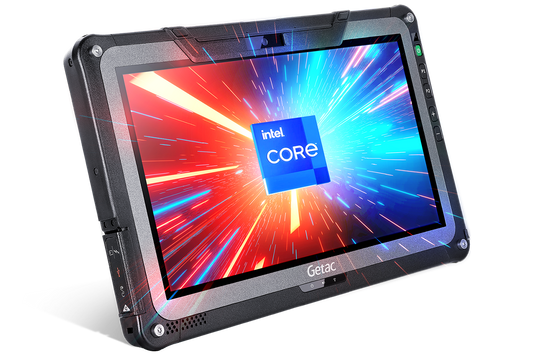Getac F110 G7 rugged 11.6-inch tablet (FTA164JI1MXX) – angled front view