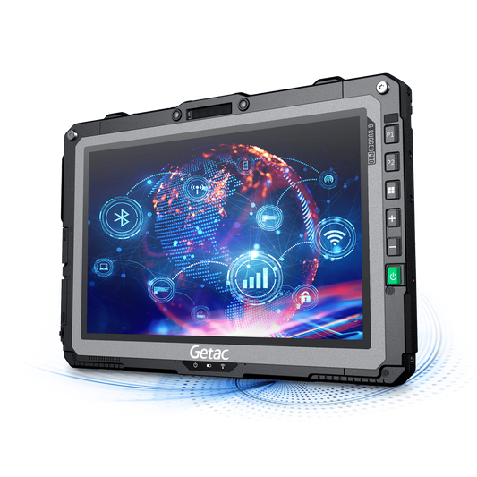Getac UX10 G5 rugged 10.1-inch tablet, RF antenna pass-through (UW1764VIXUXX) – front view