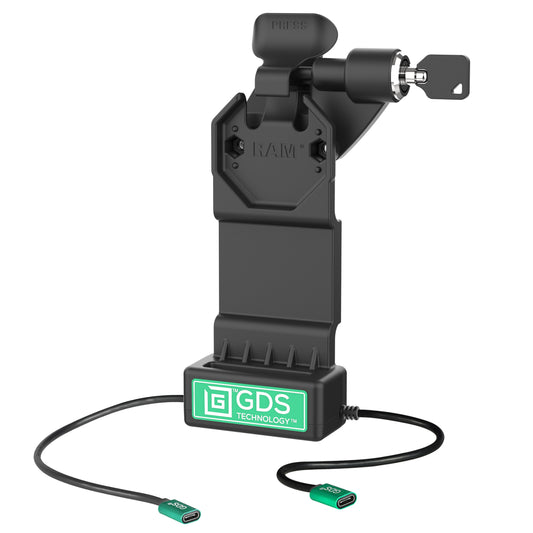 RAM Mounts GDS Uni-Conn right key-locking power + USB-C dock for IntelliSkin tablets – main product photo