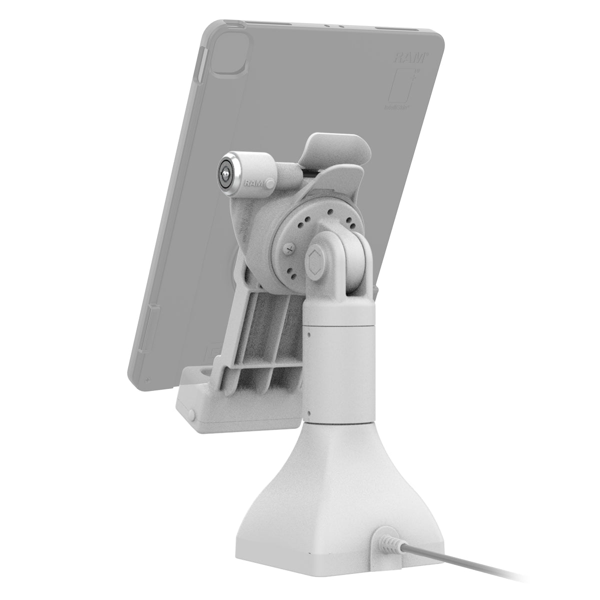 RAM Mounts GDS 7-inch key-locking pedestal dock with USB-C for IntelliSkin tablets with Uni-Conn adapter in grey – additional view