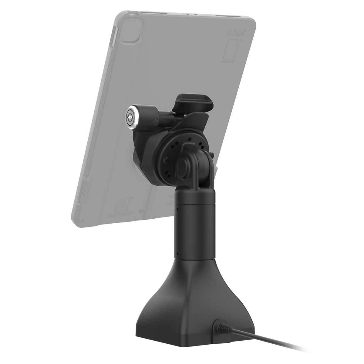 RAM Mounts GDS 7-inch key-locking pedestal dock with PoE for IntelliSkin Thin-Case tablets with rear pogo pads – additional view