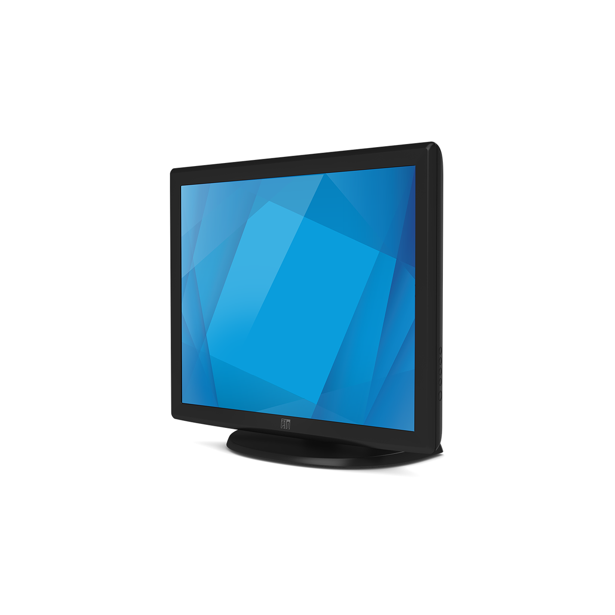 Elo 1915L 19-inch touchscreen monitor in dark grey, left view