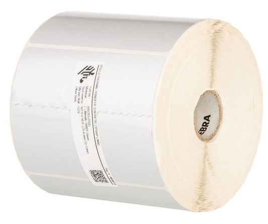 Labels, Zebra, Synthetic, Z-Ultimate 3000T Silver, W: 101.6 mm, H: 50.8 mm, D: 127 mm, C: 25.4 mm (880283-050D)