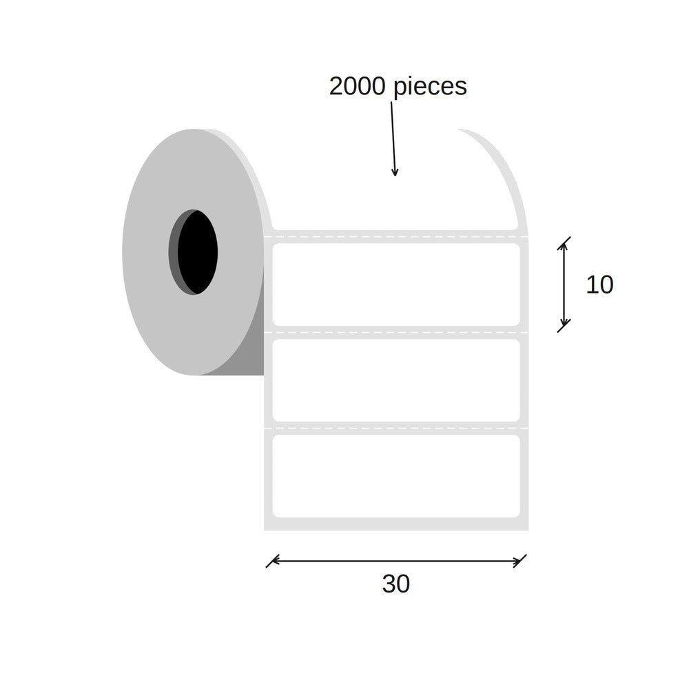 SCANSHOP thermal label roll 30 x 10 mm diagram