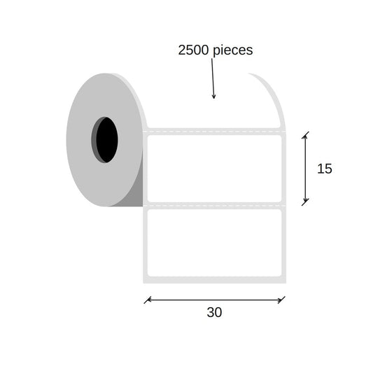 SCANSHOP thermal label roll 30 x 15 mm diagram