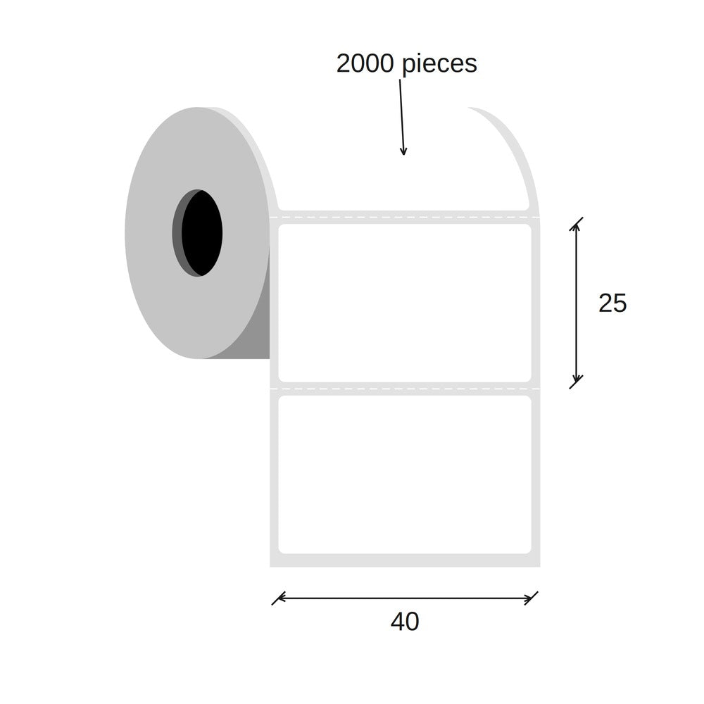 SCANSHOP thermal label roll 40 x 25 mm diagram