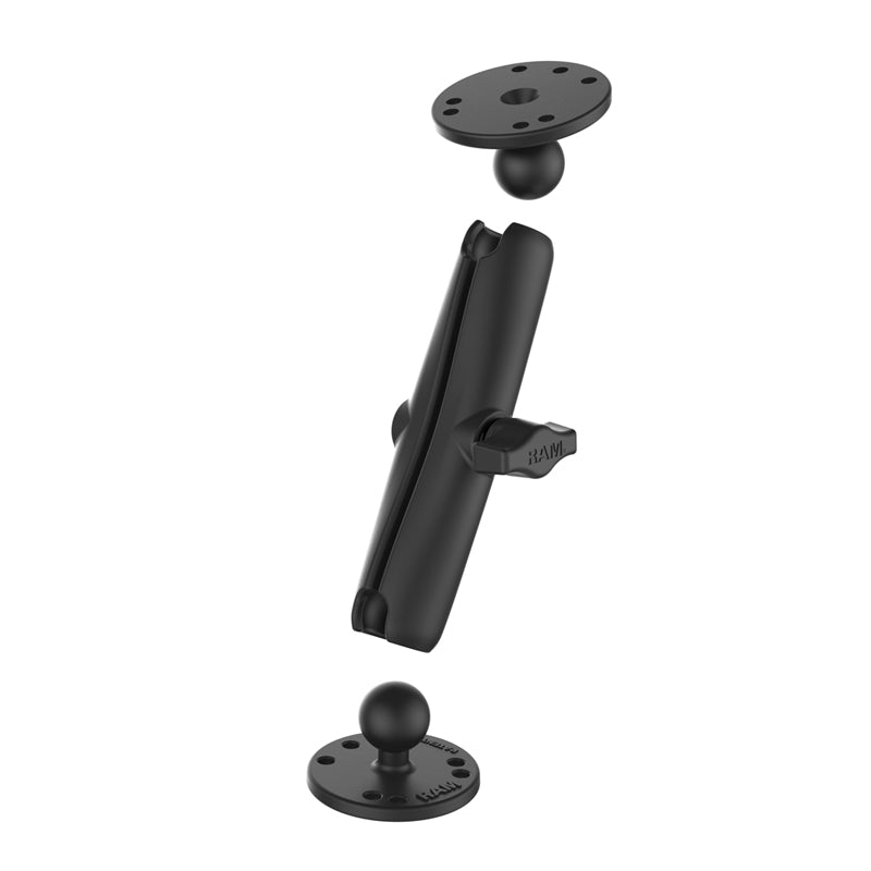 RAM Mounts B-size double ball mount with two round AMPS plates, long arm (RAM-B-101U-C) – alternative view