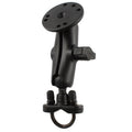 RAM Mounts Handlebar U-Bolt Double Ball Mount with Round AMPS Plate, B-Size, Medium Arm (RAM-B-149Z-202U)
