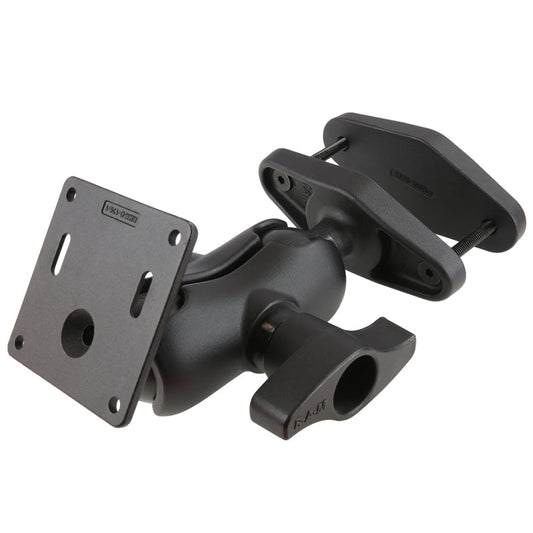 RAM Mounts D-size 4" square post clamp mount with 75 × 75 mm VESA plate for forklifts – product photo