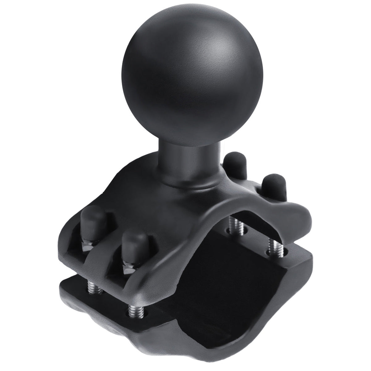 RAM Mounts D-size rail clamp ball base for 2–2.5 inch round rails – product photo