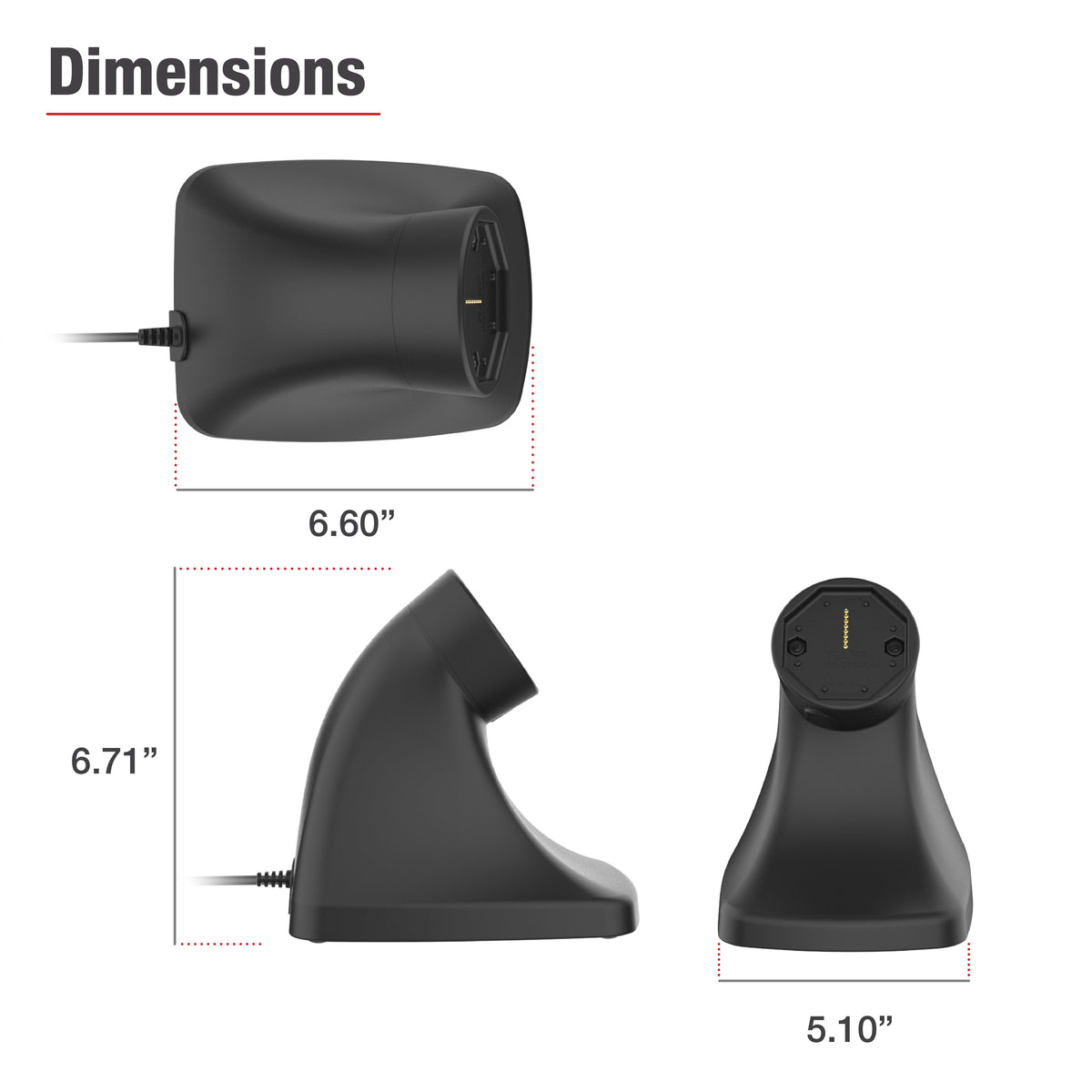 RAM Mounts GDS Uni-Conn magnetic kiosk dock with PoE for IntelliSkin Thin-Case tablets – detail photo