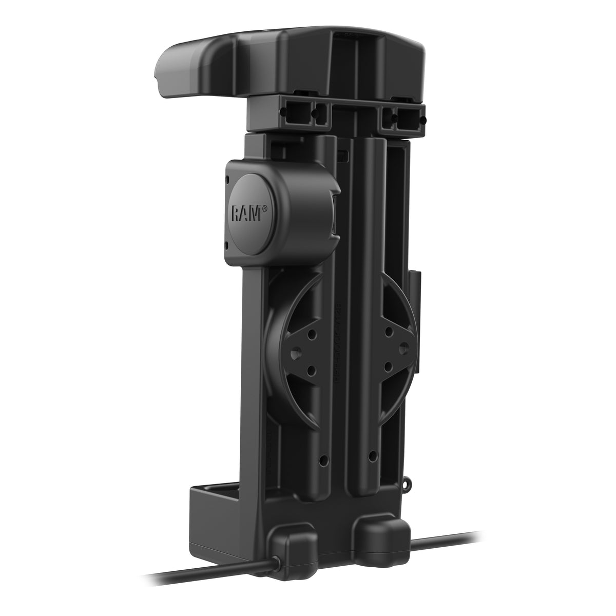 RAM Mounts GDS powered dock with USB-A for Zebra TC22, TC27, TC53 and TC58 in IntelliSkin – another angle