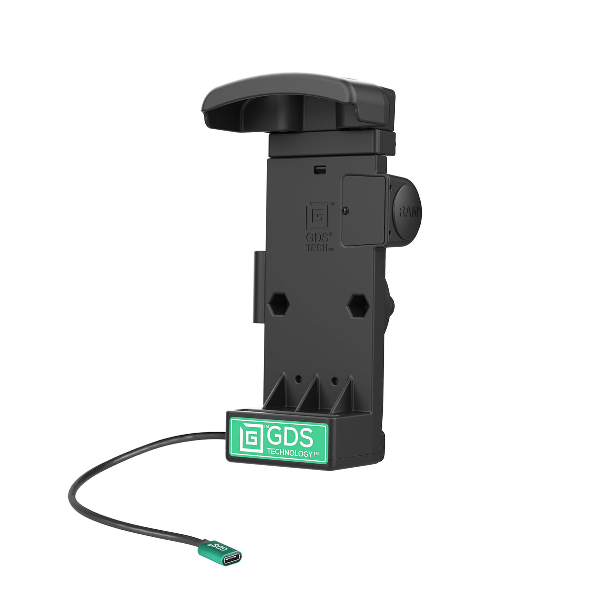 RAM Mounts GDS powered dock for Zebra TC22, TC27, TC53 and TC58 in IntelliSkin – alternative view