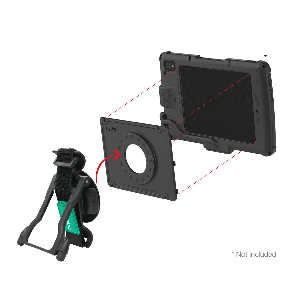 RAM Mounts GDS Hand-Stand hand strap and kickstand for Zebra ET4x and ET401 10-inch tablets – second alternative view