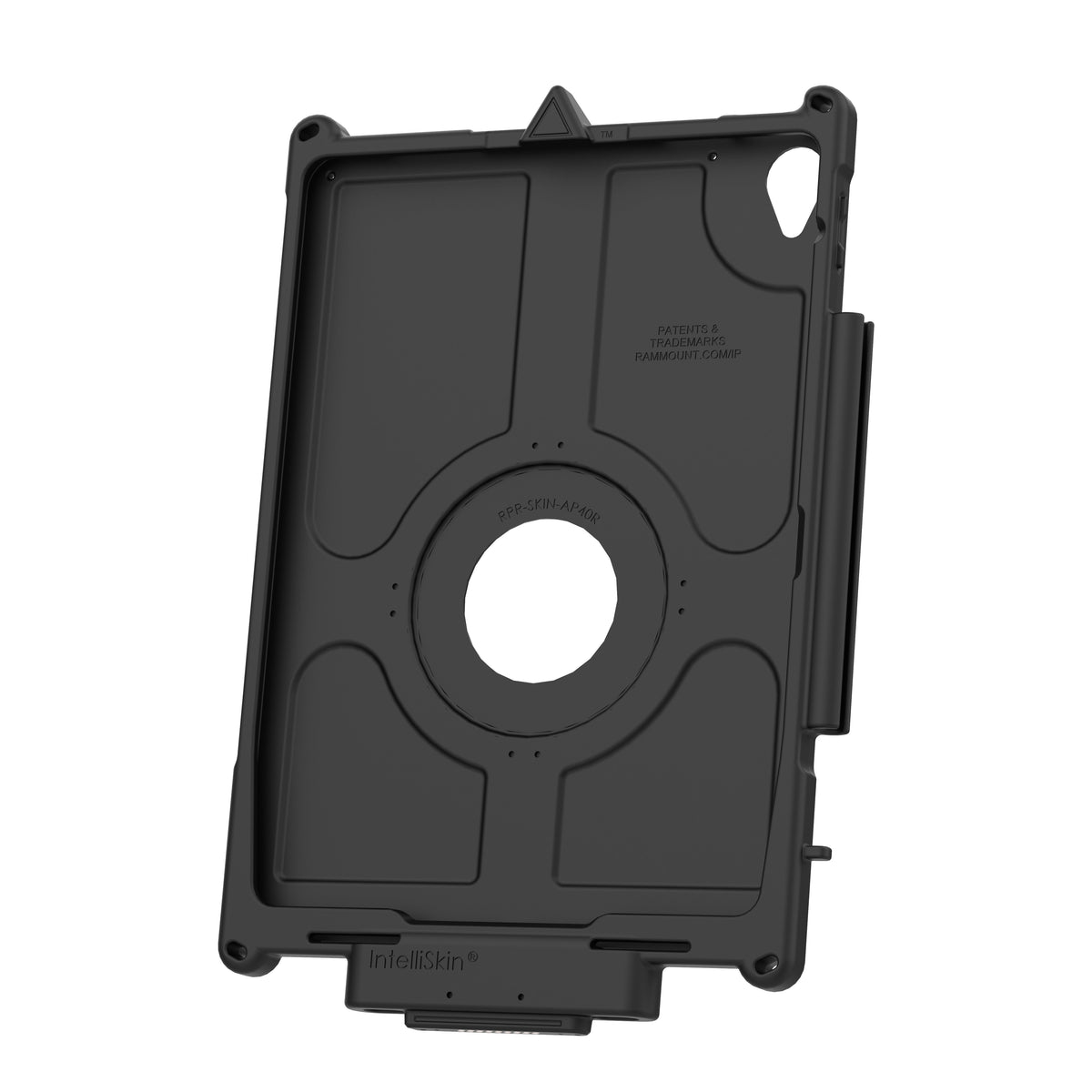 RAM Mounts IntelliSkin Next Gen protective sleeve with GDS charging contacts for Apple iPad 10th and 11th Gen – alternate angle view