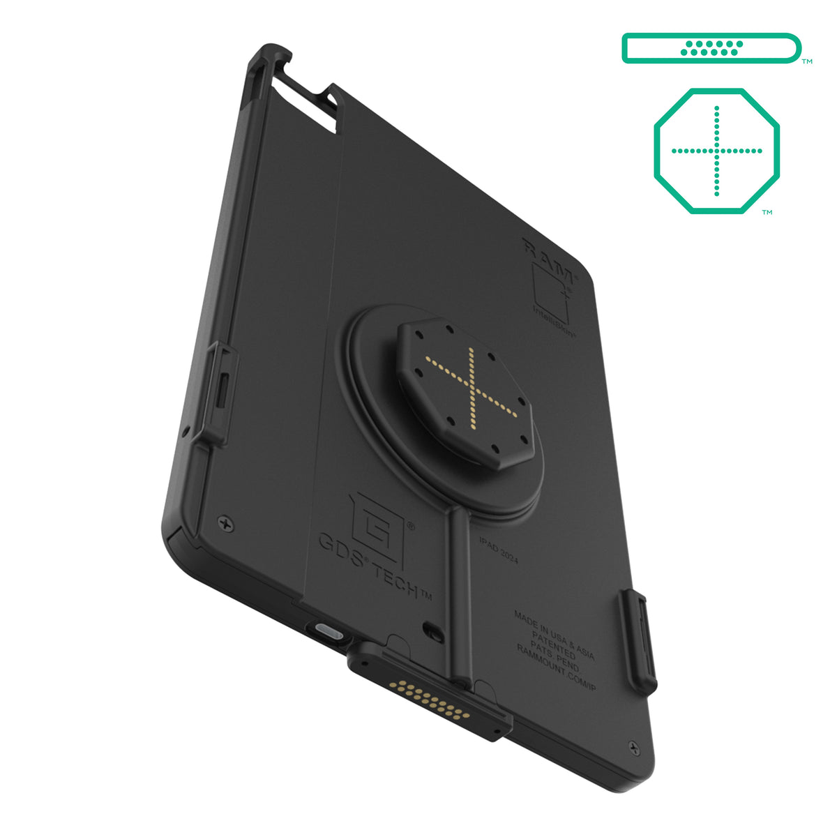 RAM Mounts IntelliSkin Thin-Case for Apple iPad Pro 11 (M4 & M5) with D-Shape and rear pogo pads – alternative view