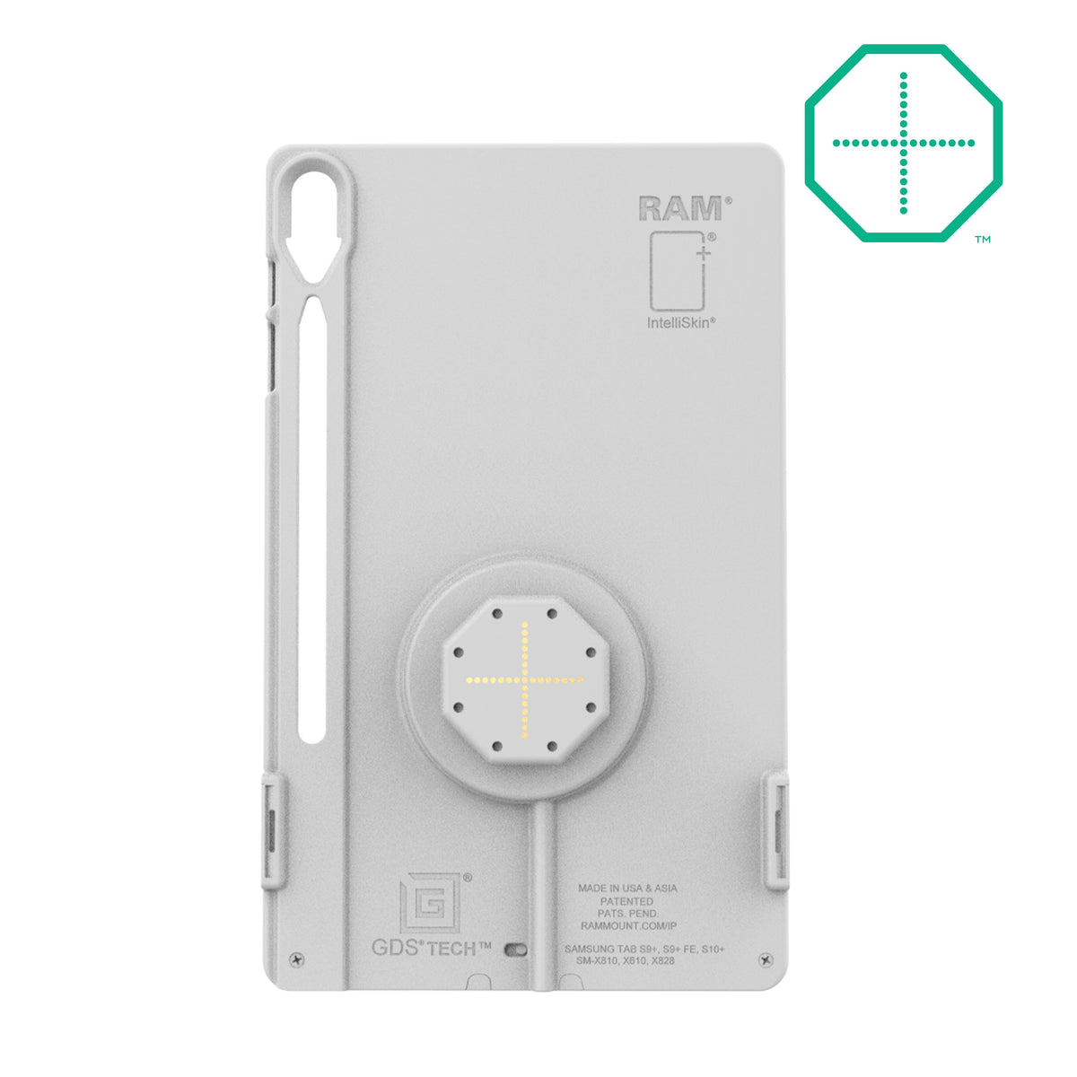 RAM Mounts IntelliSkin Thin-Case with rear pogo pads for Samsung Tab S10+, S9+ and S9 FE+ in grey – alternative view