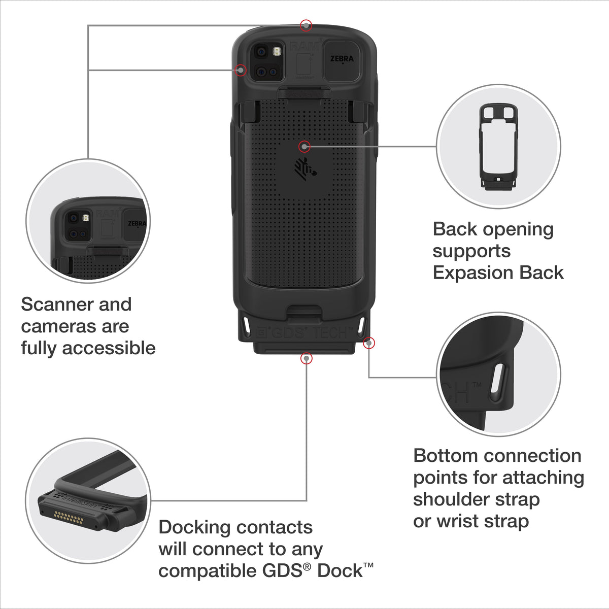 RAM Mounts IntelliSkin protective sleeve for Zebra TC53 and TC58 – further product photo