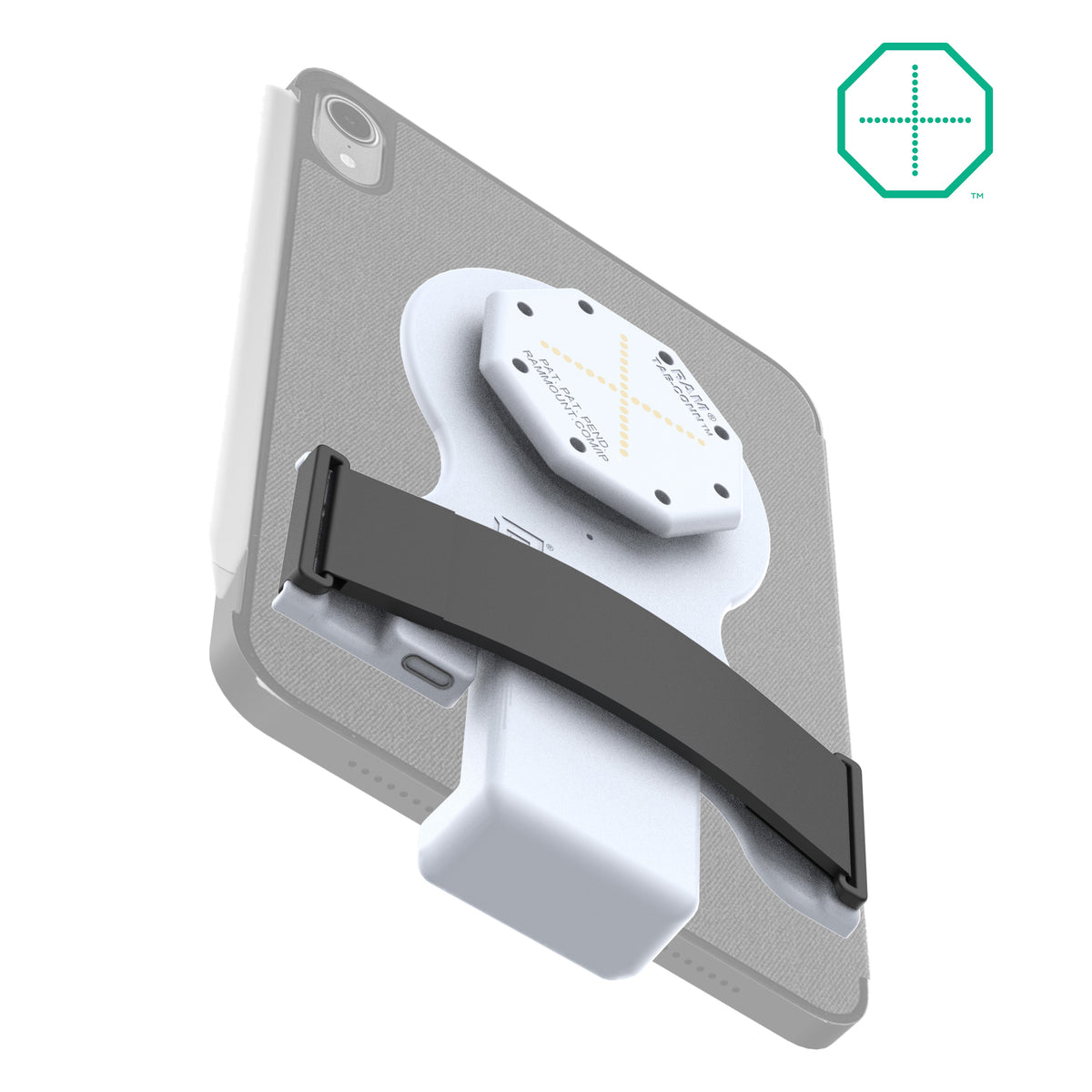 RAM Mounts GDS Tab-Conn adapter for folio-style cases with rear pogo pads in light grey – alternative view