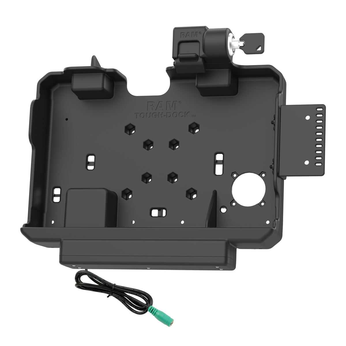 RAM Mounts key-locking Form-Fit powered dock for Getac ZX10 rugged tablet – alternative view
