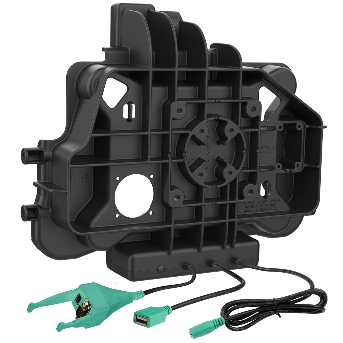 RAM Mounts power + data & DB9 dock for Honeywell ScanPal EDA10A tablet – another angle