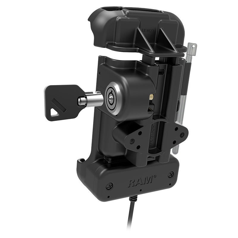 RAM Mounts key-locking Form-Fit powered dock for Honeywell CT50, CT60 and CT60 XP – another angle
