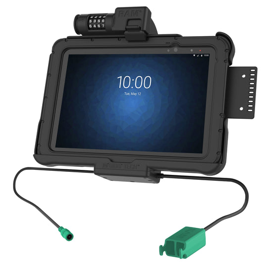 RAM Mounts combination-locking GDS power dock with dual USB-A for Zebra ET5x 10.1" rugged tablets – product photo
