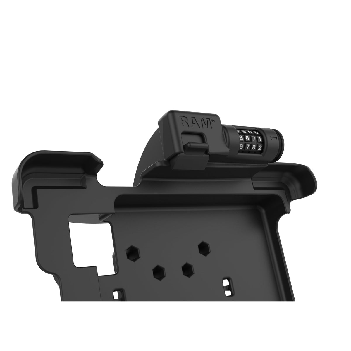 RAM Mounts combination-locking GDS power dock with dual USB-A for Zebra XSLATE L10 rugged tablet – view 3