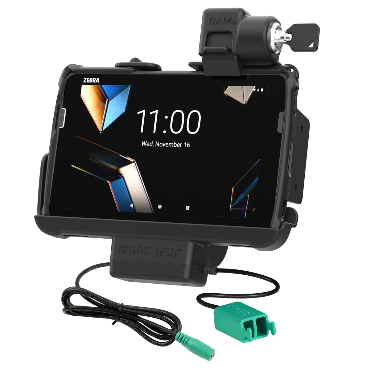 RAM Mounts locking Tough-Dock power + dual USB for Zebra ET40, ET45 and ET401 8-inch tablets with Rugged Frame – product photo