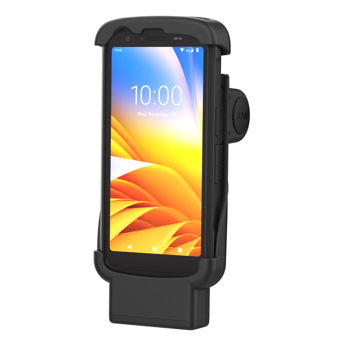 RAM Mounts Form-Fit Holder for Zebra TC22 and TC27 with Rugged Boot – another angle