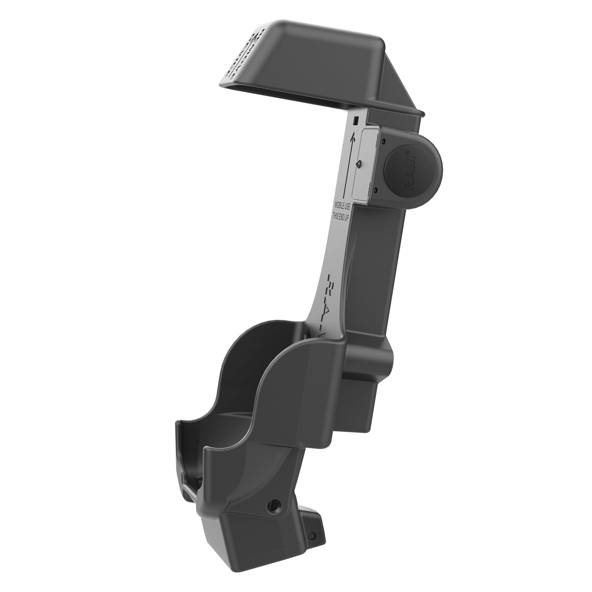 RAM Mounts Form-Fit powered dock with USB-A and heated pins for Zebra TC8300 – another angle
