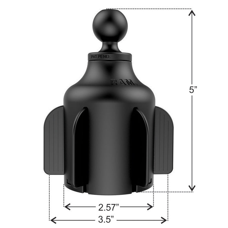RAM Mounts Stubby cup holder base with B-size ball (RAP-B-299-4U) – another angle