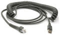 Zebra USB kabelis, ekranuotas, 4.6 m, spiralinis, A tipo (CBA-U29-C15ZBR)