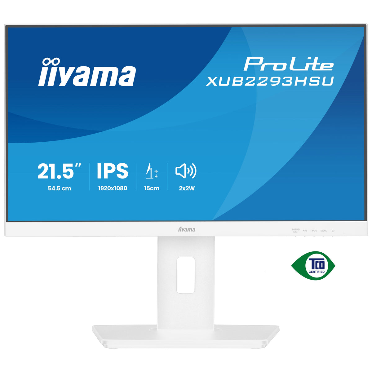 iiyama ProLite XUB2293HSU-W7 22-inch monitor, white – alternate view