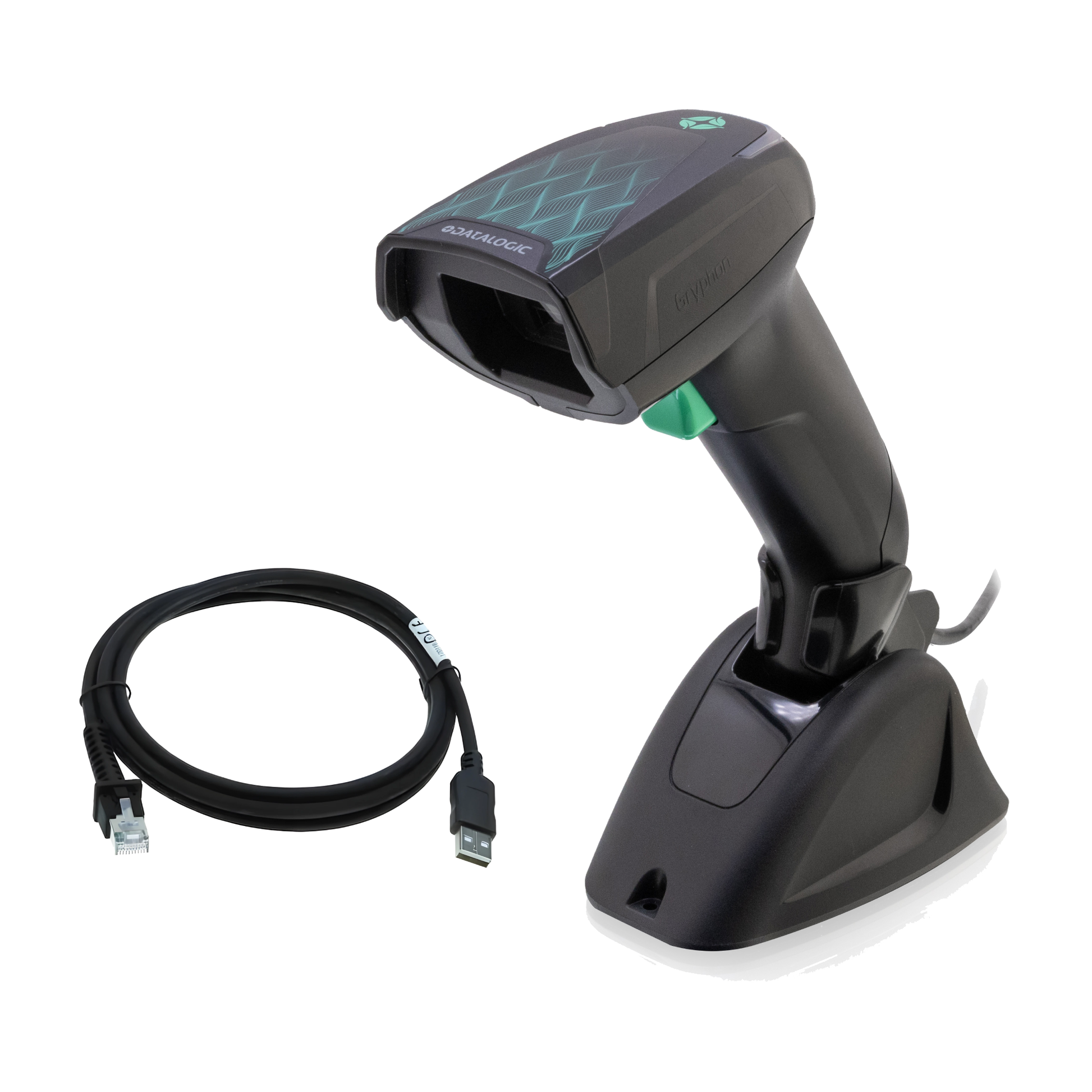 Datalogic Gryphon GD4690 Barcode Scanner with stand, black (GD4690-BKK1S-HP)