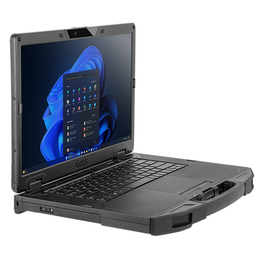 Getac S510 SU1N7CQ4SDCX left three-quarter view showing side ports and keyboard