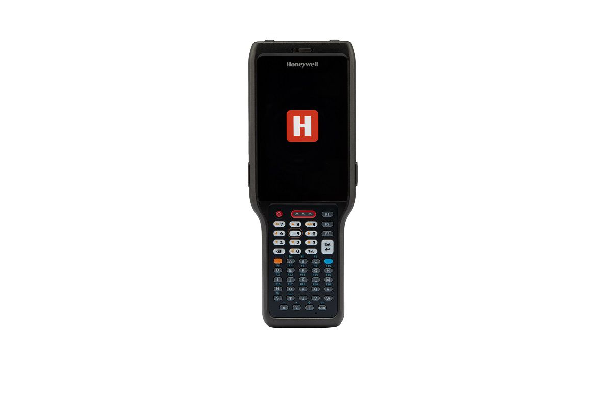 Honeywell CK62 rugged Android mobile computer, 47-key alphanumeric keypad, standard range 2D imager, 5G + Wi-Fi (CK62-X10-57S1ACG) – front view, start screen