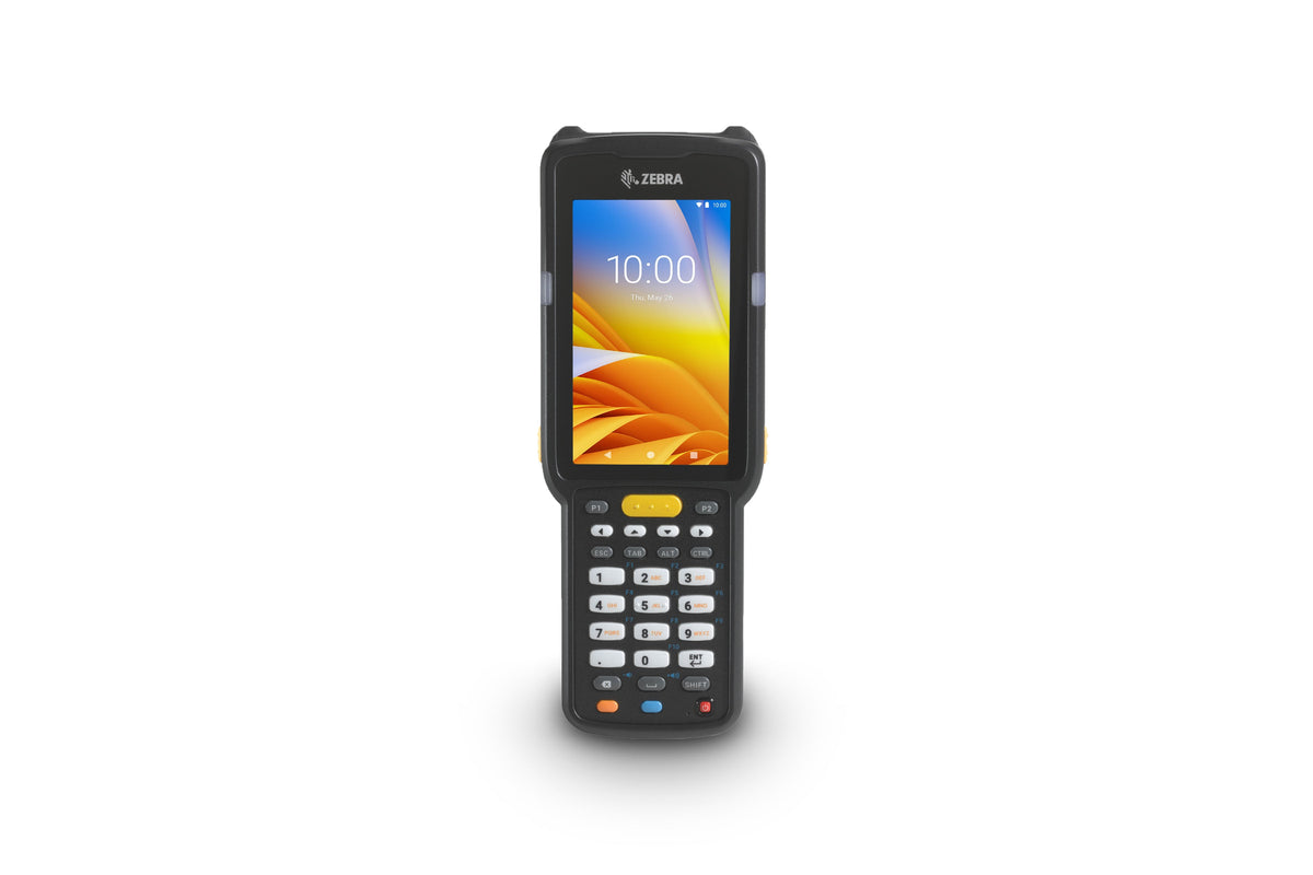 Zebra MC3300x rugged keypad mobile computer, straight shooter, 29-key numeric keypad (MC330L-SG2EG4RW) – front view, earlier screen
