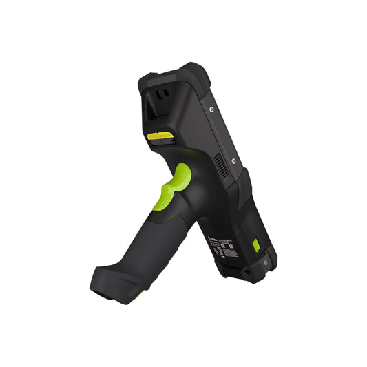 Zebra MC9450 rugged 5G keypad mobile computer, pistol grip, 43-key function numeric keypad (MC945B-3G1R6CSS-A6) – back angled view showing pistol grip