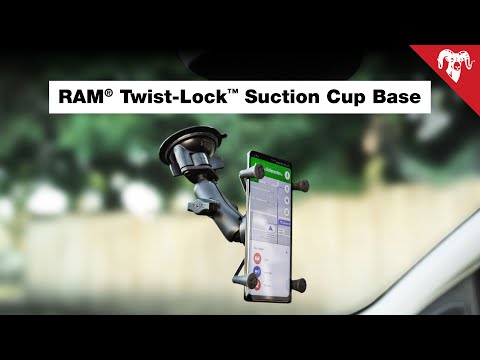RAM Mounts Twist-Lock Suction Cup Mount with Round AMPS Plate, B-Size, Medium Arm (RAM-B-166-202U) – official RAM Mounts video