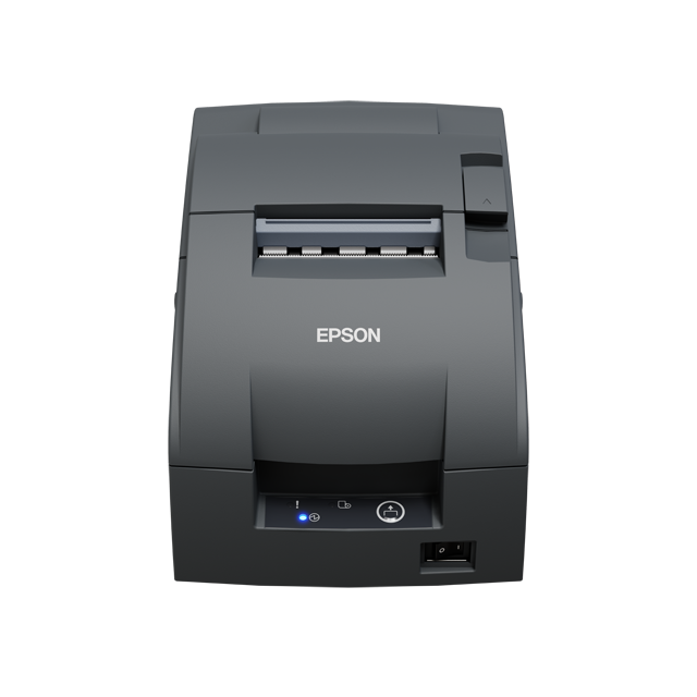 Epson TM-U220IID compact impact dot matrix POS receipt printer, dark grey, parallel (C31CL28102P0) – front view