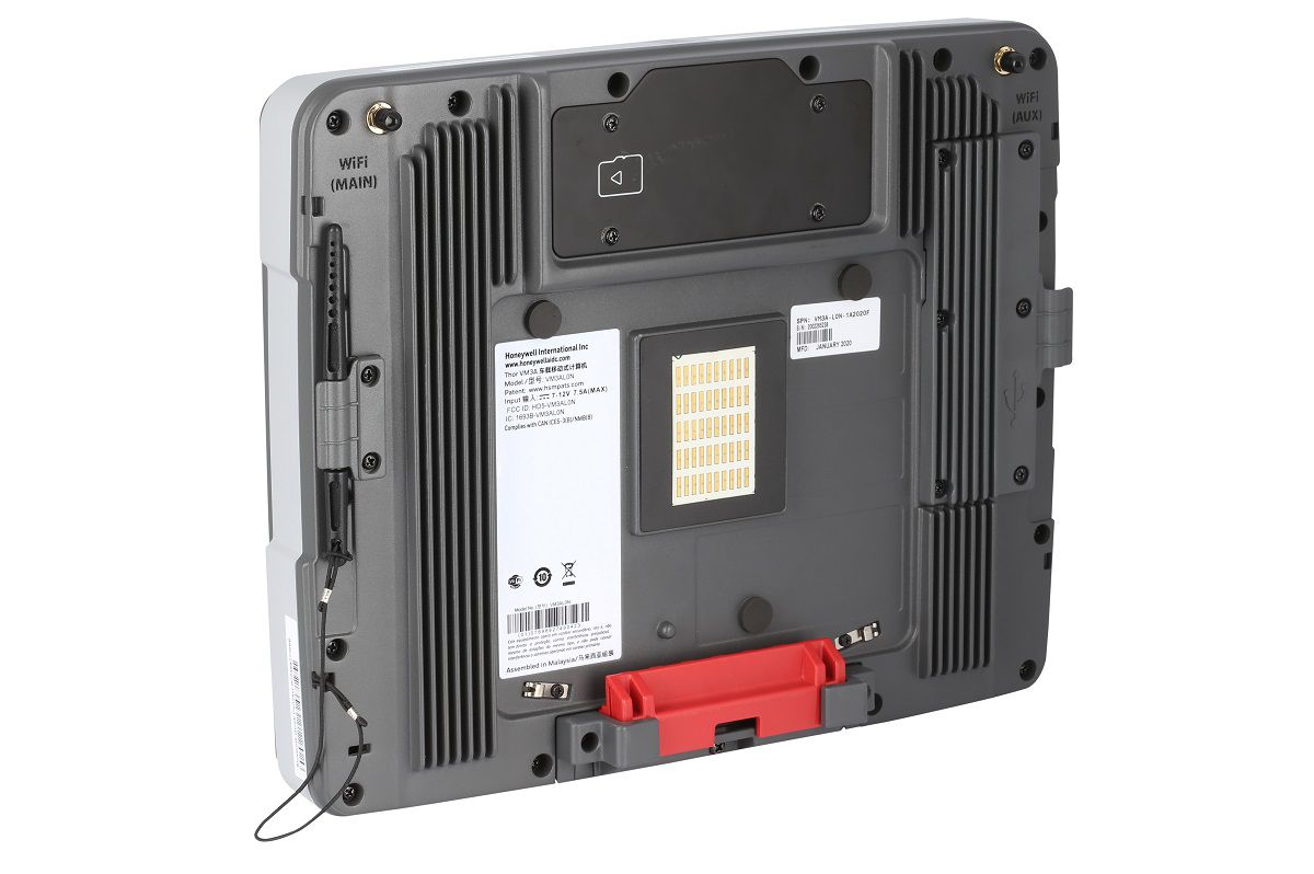 Honeywell Thor VM3A 12.1" Android vehicle-mount computer, outdoor, capacitive touch (VM3A-L0N-1A6A20E) – back view