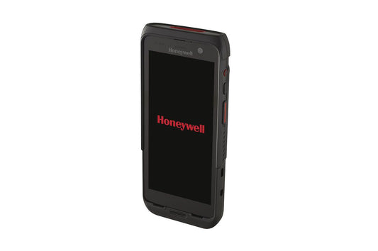 Honeywell CT47 5.5-inch all-touch Android mobile computer, black, FlexRange 2D imager, 5G + Wi-Fi, 8 GB / 128 GB (CT47-X1N-58D1E0G) – angled view